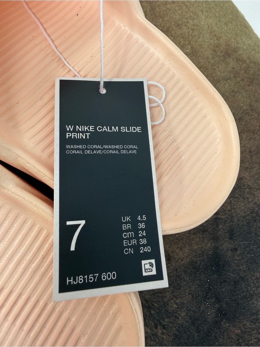 NWT Nike Women's Calm Slide in Washed Coral Pink sz 7 (OPVRHI) - Picture 3 of 8